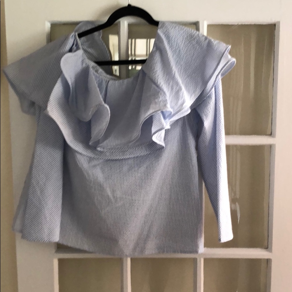 Off the shoulder striped top